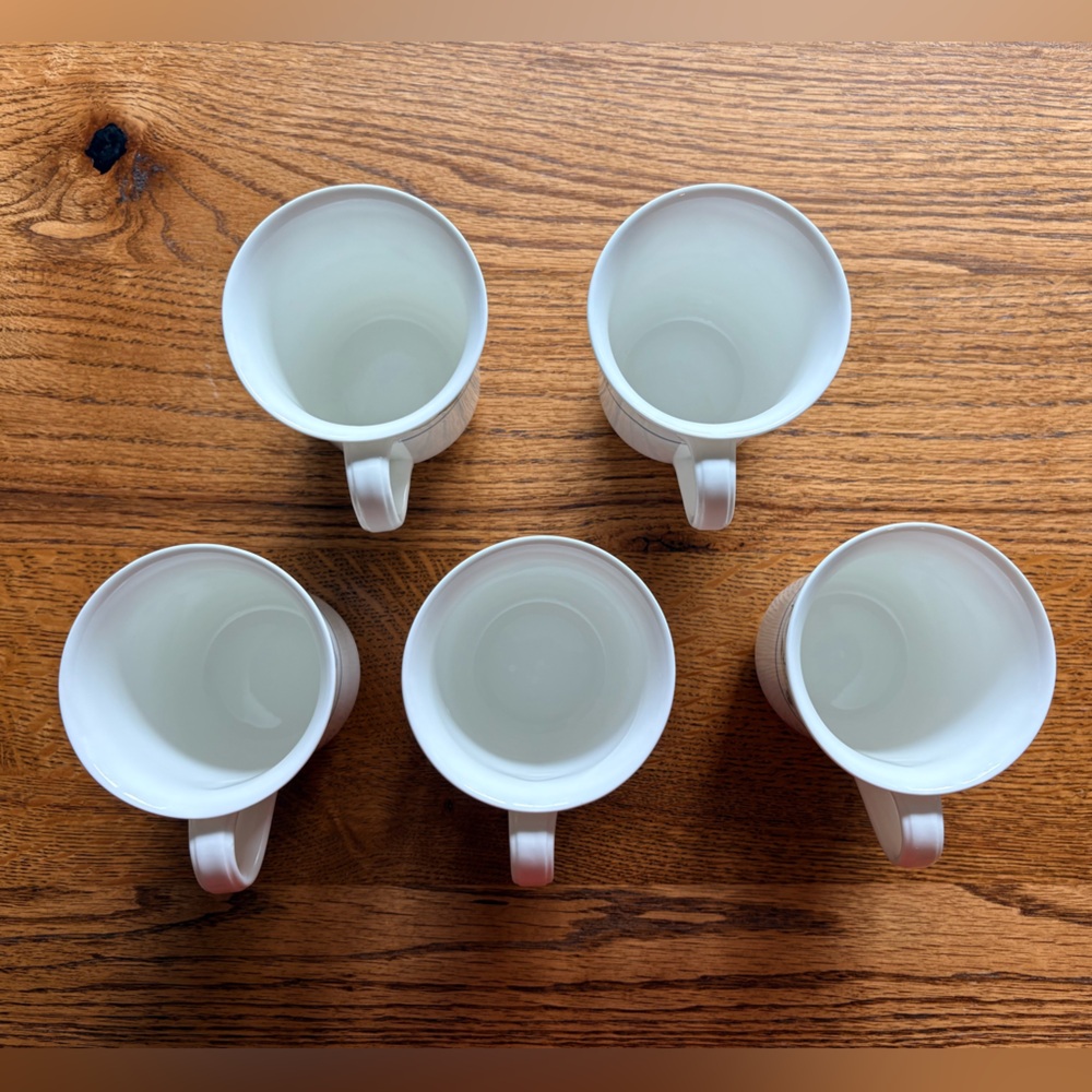 Villeroy & Boch Mariposa mugs - Set of 5- bone China- made in Germany- ~4 inches - Picture 7 of 15